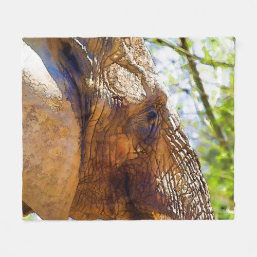 Portrait of an Elephant Fleece Blanket