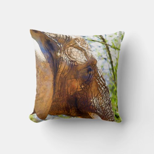 Portrait of an Elephant Throw Pillow