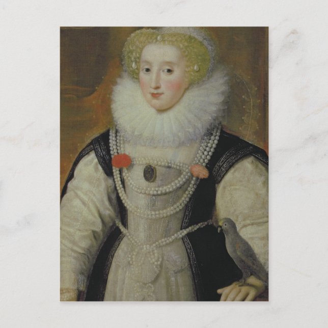 Portrait of an Elizabethan Lady with a Parrot Postcard (Front)