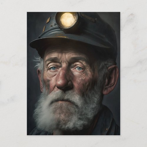 Portrait Of An Old Coal Miner In 19th Century 01 Postcard