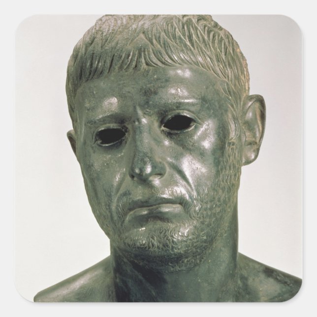 Portrait of an unknown Roman warrior, AD 30s Square Sticker (Front)