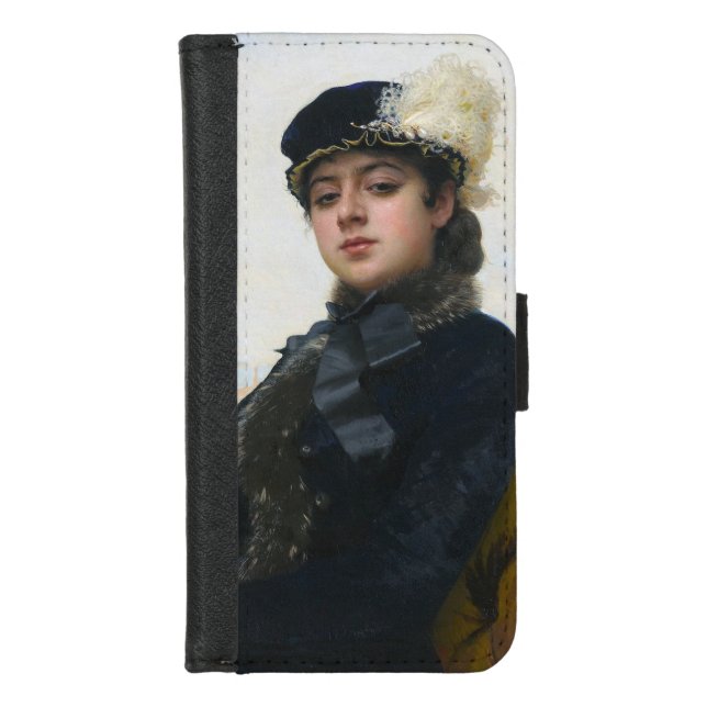 Portrait of an Unknown Woman, Ivan Kramskoi iPhone Wallet Case (Front)