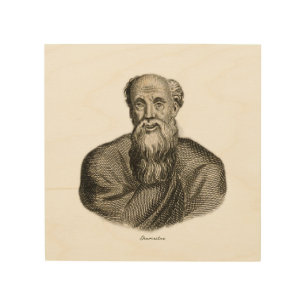 Portrait of Ancient Greek Philosopher Democritus Wood Wall Art