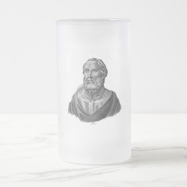Portrait of Ancient Greek Philosopher Plato Frosted Glass Beer Mug (Center)