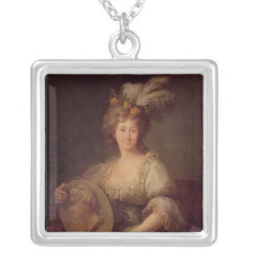 Portrait of Anne Biron  Princess of Courland Silver Plated Necklace