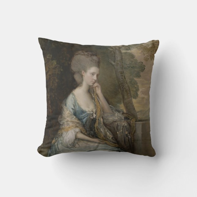 Portrait of Anne, Countess of Chesterfield, 1777 Throw Pillow (Front)