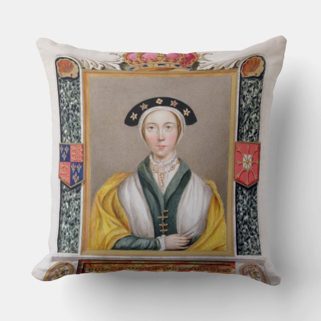 Portrait of Anne of Cleves (1515-57) 4th Queen of Throw Pillow (Front)