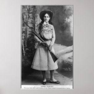 Portrait of Annie Oakley born Phoebe Ann Mosey Poster