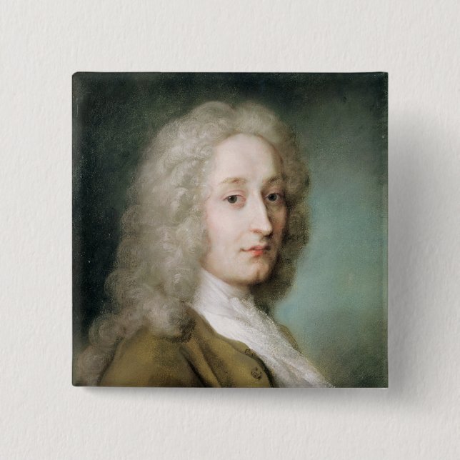 Portrait of Antoine Watteau Pinback Button (Front)