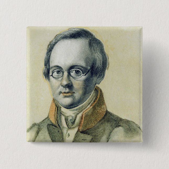 Portrait of Anton A. Delvig, 1830 Pinback Button (Front)