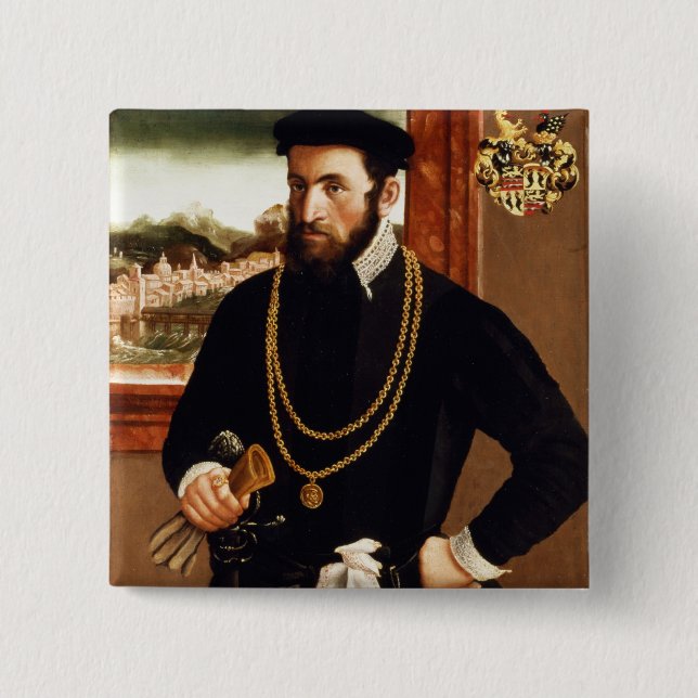 Portrait of Anton Rummel von Liechtenan Button (Front)