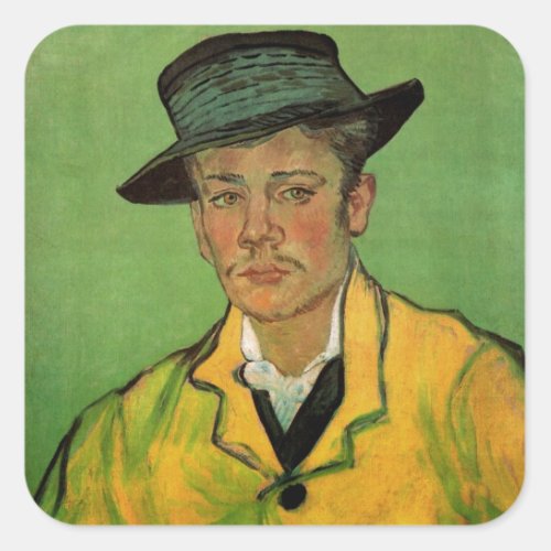 Portrait of Armand Roulin by Vincent van Gogh Square Sticker
