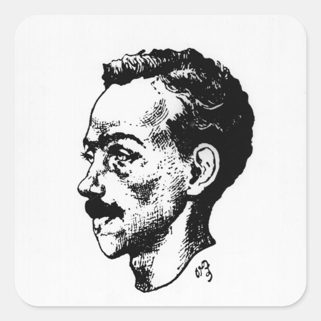 Portrait of Arthur Rimbaud Square Sticker (Front)