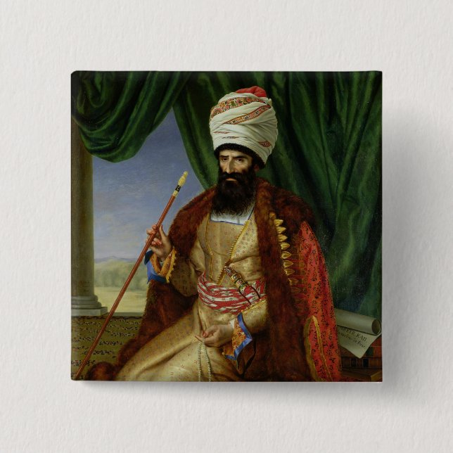 Portrait of Asker-Khan, Ambassador of Persia Button (Front)