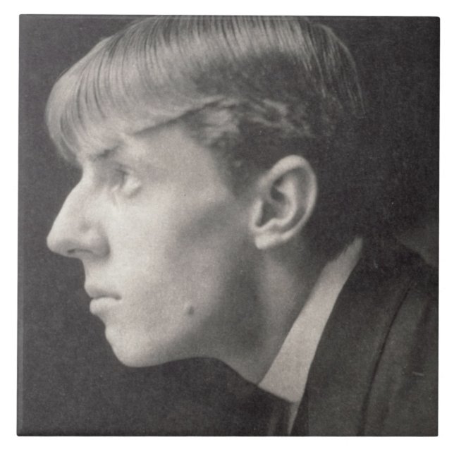 Portrait of Aubrey Beardsley (1872-98) by Frederic Ceramic Tile (Front)
