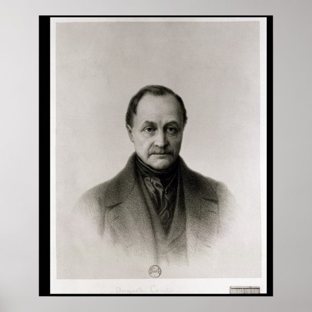 Portrait of Auguste Comte , French philosopher Poster (Front)