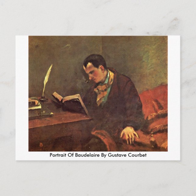 Portrait Of Baudelaire By Gustave Courbet Postcard (Front)