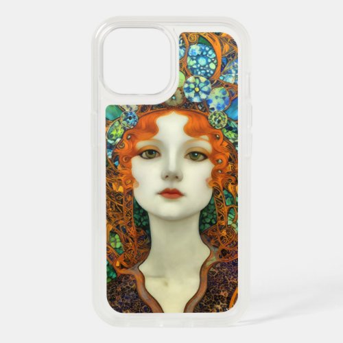 Portrait of Beautiful Woman in Stained Glass Style iPhone 15 Case