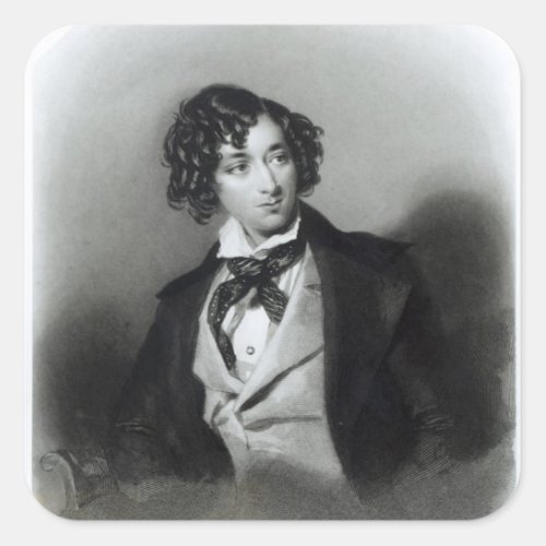 Portrait of Benjamin Disraeli Esquire  MP Square Sticker
