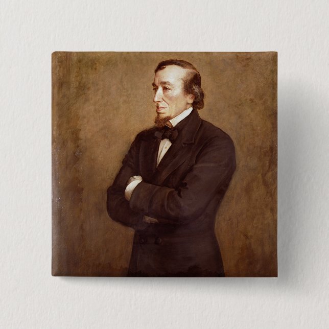 Portrait of Benjamin Disraeli Pinback Button (Front)