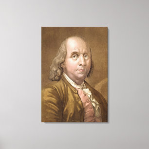 Portrait of Benjamin Franklin (1706-90), from 'Le Canvas Print
