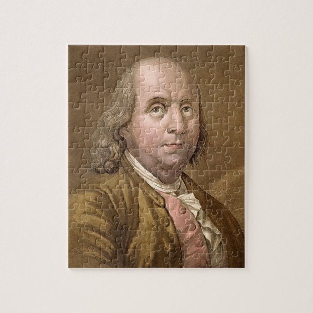 Portrait of Benjamin Franklin (1706-90), from 'Le Jigsaw Puzzle (Vertical)