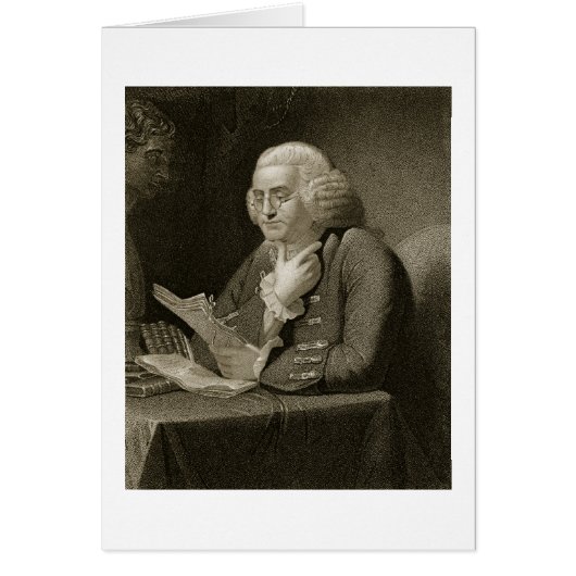 Portrait of Benjamin Franklin, engraved by Thomas Cards (Front)