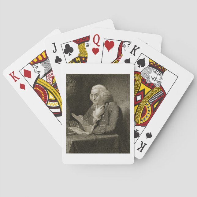Portrait of Benjamin Franklin, engraved by Thomas Poker Cards (Back)