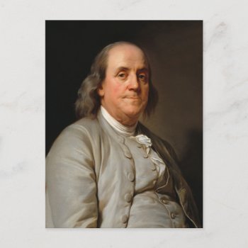 Portrait Of Benjamin Franklin Postcard by encore_arts at Zazzle