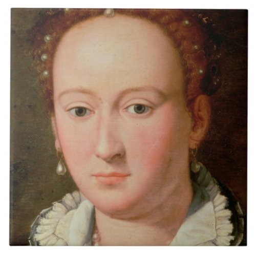 Portrait of Bianca Cappello c1580 oil on copper Ceramic Tile