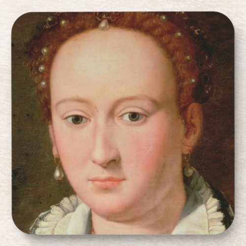 Portrait of Bianca Cappello c1580 oil on copper Coaster