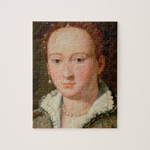 Portrait of Bianca Cappello c1580 oil on copper Jigsaw Puzzle