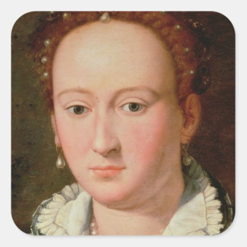 Portrait of Bianca Cappello c1580 oil on copper Square Sticker