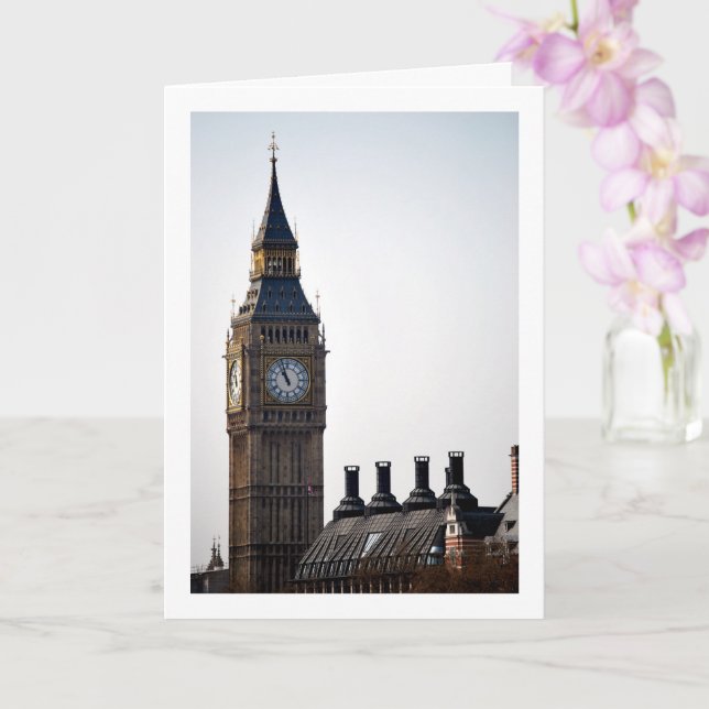 Portrait of Big Ben, London, England Card (Orchid)