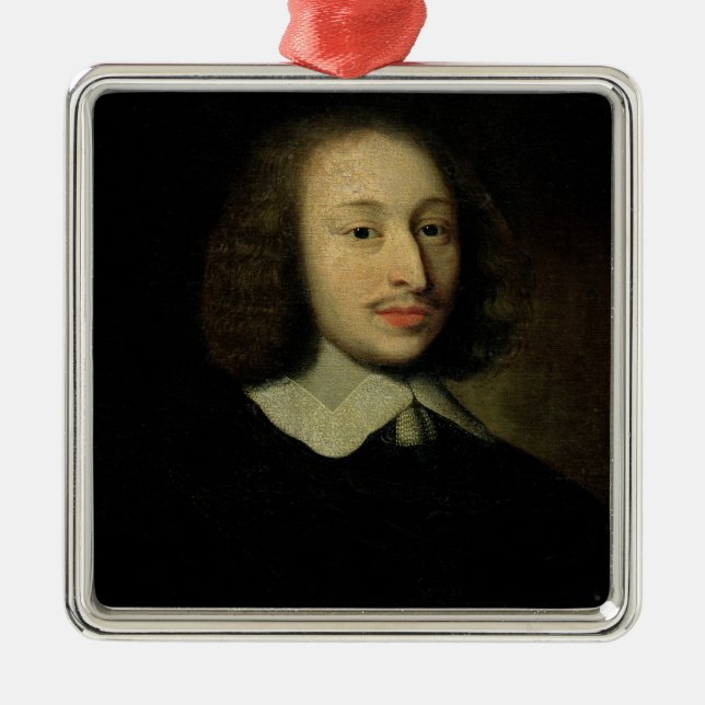Portrait of Blaise Pascal Metal Ornament (Front)
