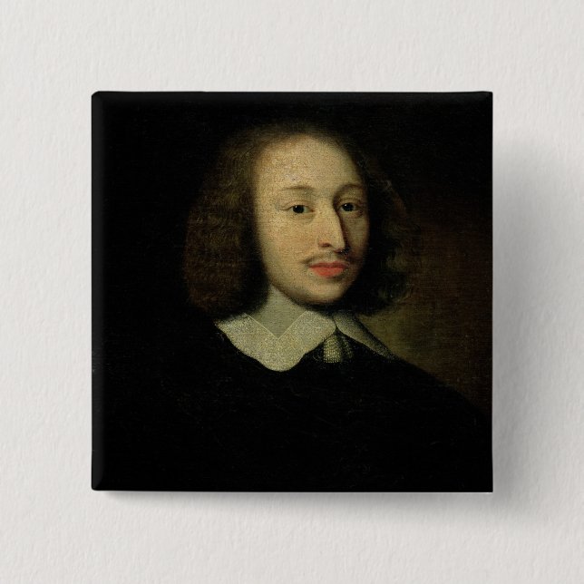 Portrait of Blaise Pascal Pinback Button (Front)