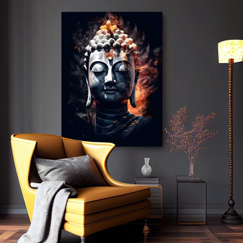 Portrait of Buddha  Digital Art Poster