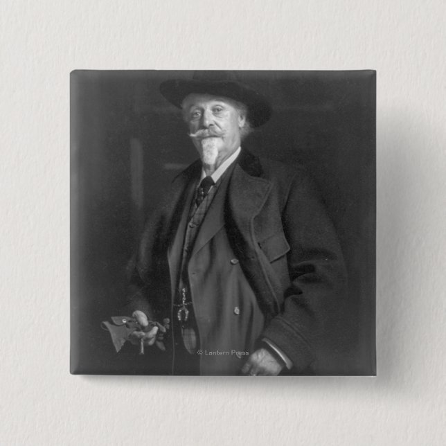 Portrait of "Buffalo Bill" Cody Pinback Button (Front)