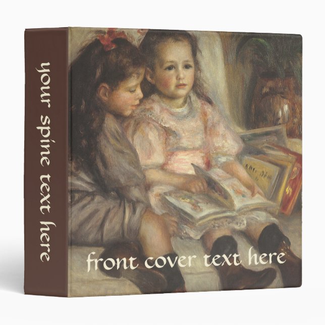 Portrait of Caillebotte Children by Pierre Renoir 3 Ring Binder (Front/Spine)