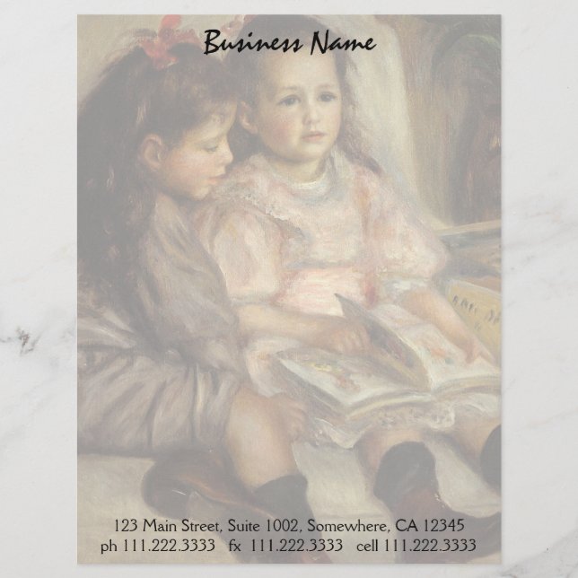 Portrait of Caillebotte Children by Pierre Renoir Letterhead (Front)
