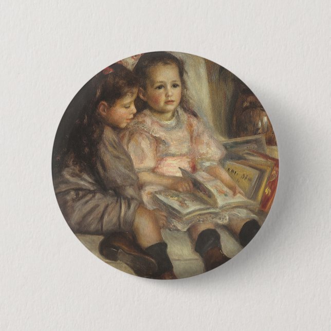 Portrait of Caillebotte Children by Pierre Renoir Pinback Button (Front)
