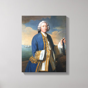 Portrait of Captain David Brodie (1709-87) Holding Canvas Print