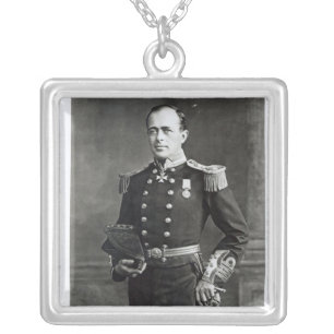Portrait of Captain Robert Falcon Scott Silver Plated Necklace