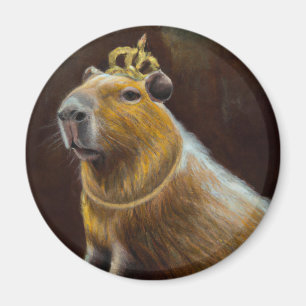 PORTRAIT OF CAPYBARA WEARING A CROWN FUNNY GIFT MAGNET