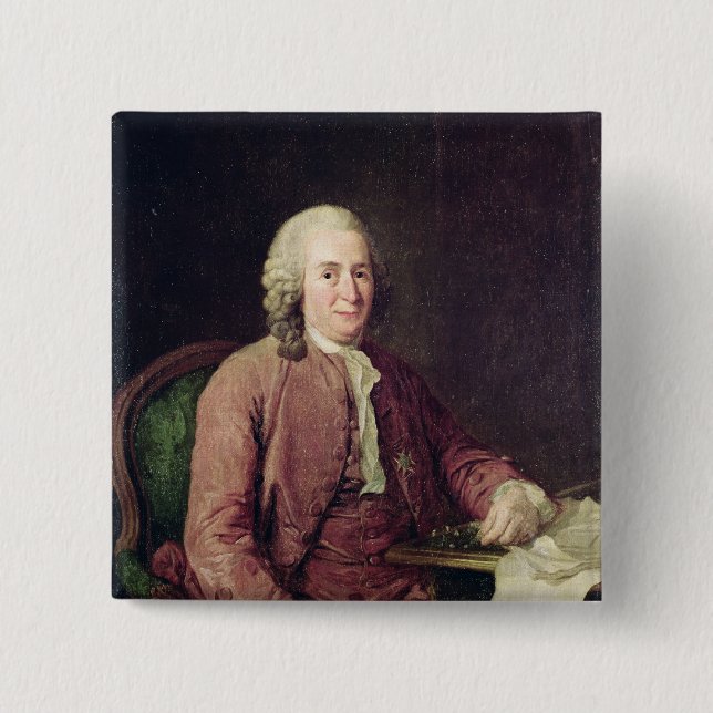 Portrait of Carl von Linnaeus Pinback Button (Front)
