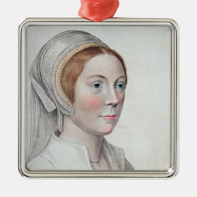 Portrait of Catherine Howard (1520-42) engraved by Metal Ornament (Front)