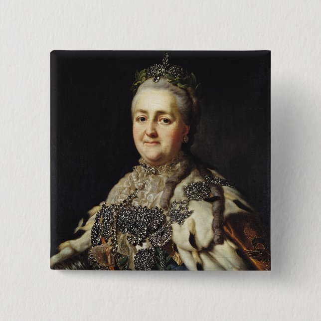 Portrait of Catherine II  of Russia 2 Button (Front)
