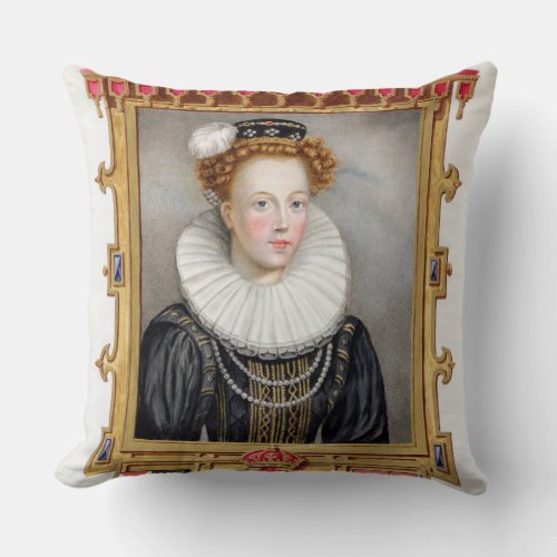 Portrait of Catherine Parr 1512_1548 Sixth Wife Throw Pillow