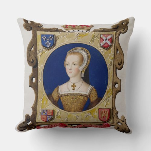 Portrait of Catherine Parr 1512_48 6th Queen of Throw Pillow