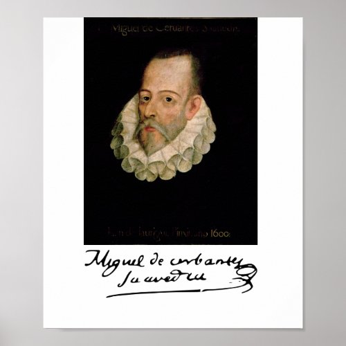 Portrait of Cervantes Poster
